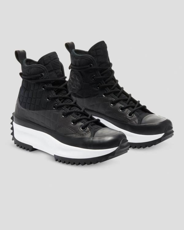 Men's Converse Run Star Hike Platform Digital Explorer High Tops Shoes Black | CV-843YRP