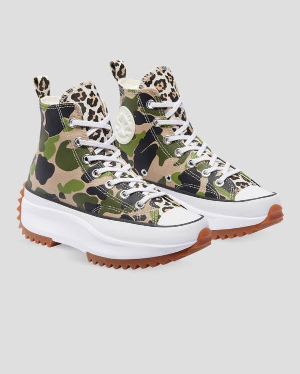 Men's Converse Run Star Hike Wild Archive High Tops Shoes Camo | CV-748YNX