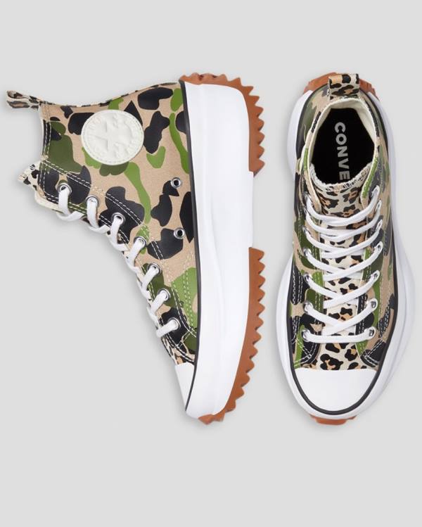 Men's Converse Run Star Hike Wild Archive High Tops Shoes Camo | CV-748YNX