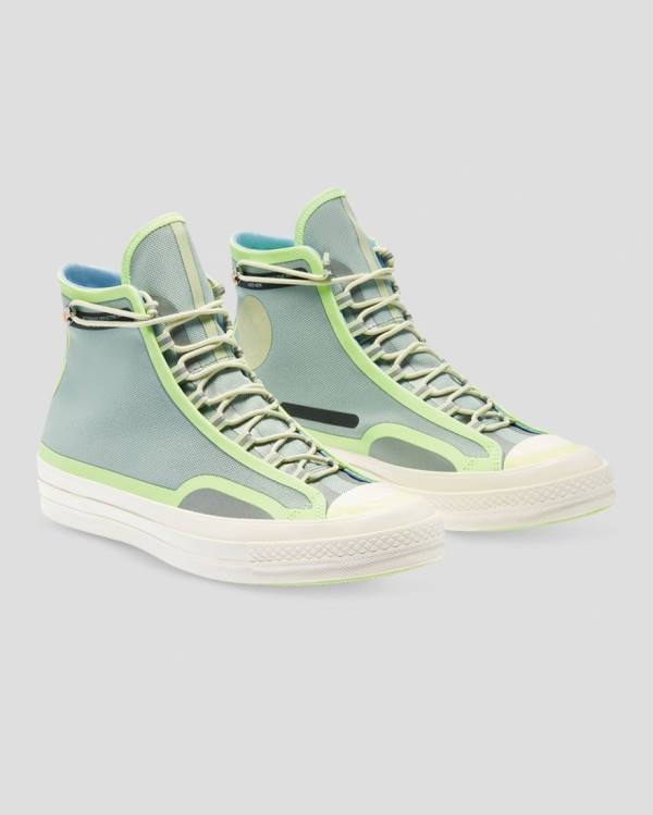 Men's Converse Seam Tape Chuck 70 High Tops Shoes Green | CV-865DNH