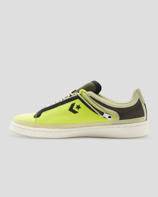 Men's Converse Seam Tape Pro Leather Low Tops Shoes Green | CV-481WQX