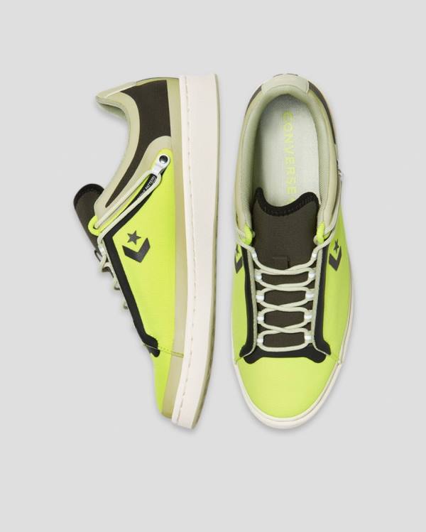 Men's Converse Seam Tape Pro Leather Low Tops Shoes Green | CV-481WQX