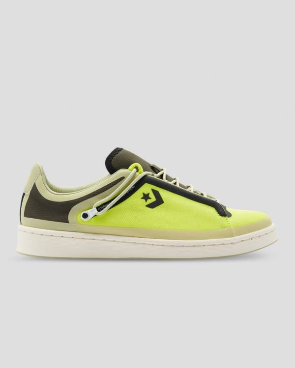 Men\'s Converse Seam Tape Pro Leather Low Tops Shoes Green | CV-481WQX