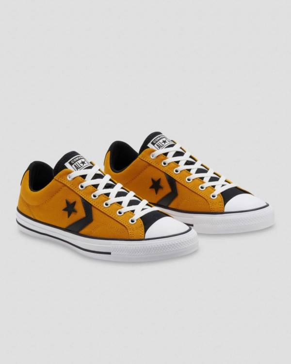 Men's Converse Star Player Low Tops Shoes Yellow Black | CV-514CJK