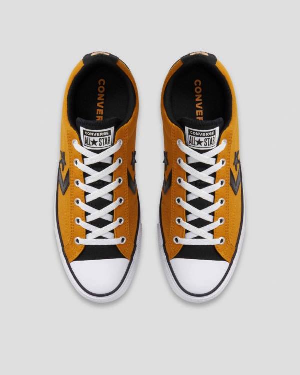 Men's Converse Star Player Low Tops Shoes Yellow Black | CV-514CJK