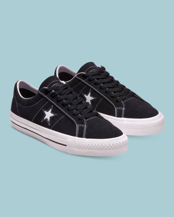 Women's Converse CONS One Star Pro Suede Low Tops Shoes Black | CV-245HPF