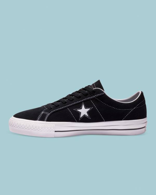 Women's Converse CONS One Star Pro Suede Low Tops Shoes Black | CV-245HPF