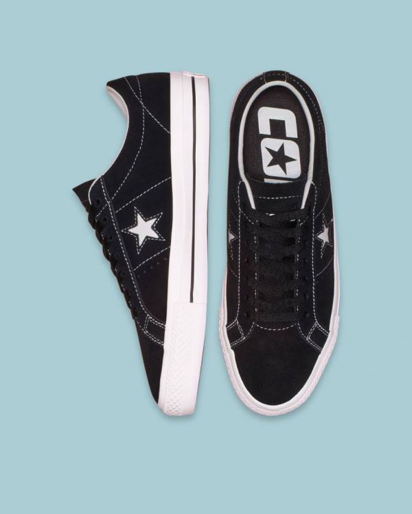 Women's Converse CONS One Star Pro Suede Low Tops Shoes Black | CV-245HPF