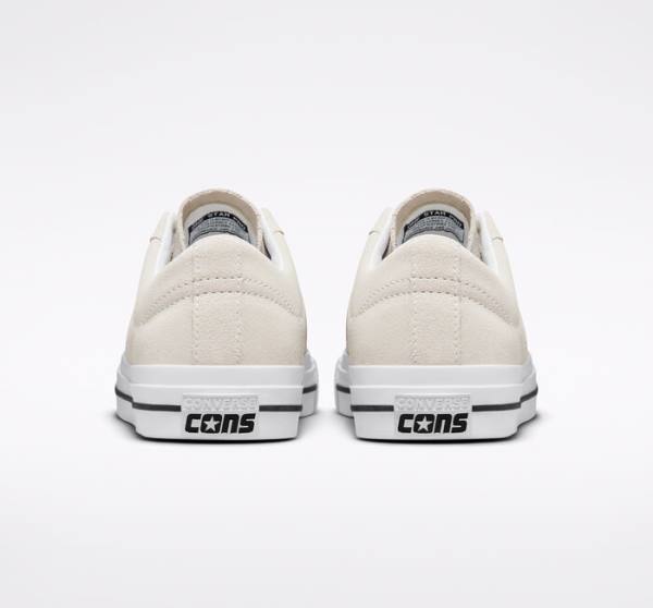 Women's Converse CONS One Star Pro Suede Skate Shoes White / Black | CV-256GIV