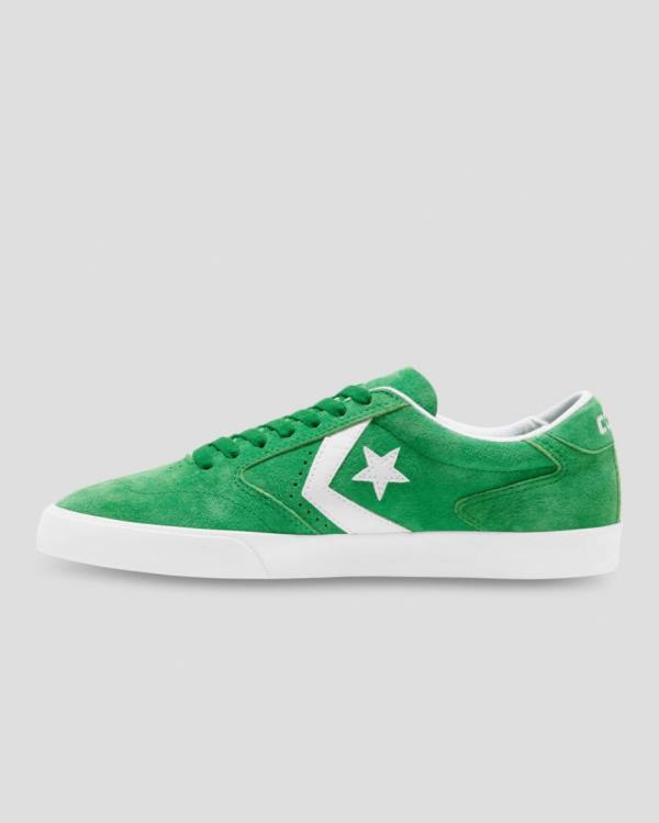 Women's Converse Checkpoint Pro Pigskin Suede Low Tops Shoes Green | CV-904ZEY