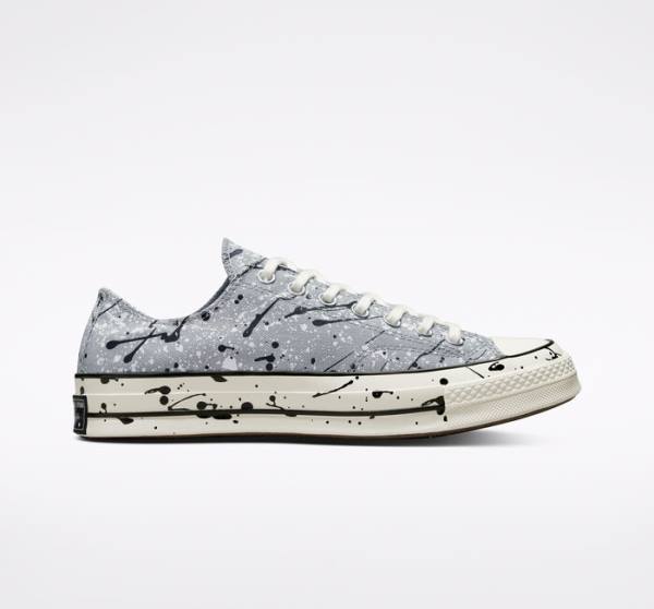 Women\'s Converse Chuck 70 Archive Paint Splatter Low Tops Shoes Grey / Black / White | CV-253SVW