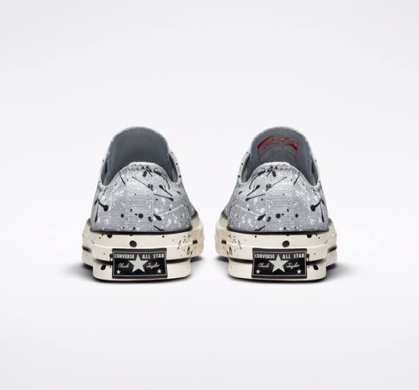 Women's Converse Chuck 70 Archive Paint Splatter Low Tops Shoes Grey / Black / White | CV-479ZAX