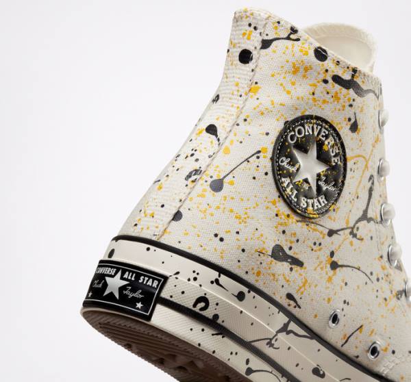 Women's Converse Chuck 70 Archive Paint Splatter High Tops Shoes Black | CV-930PKB