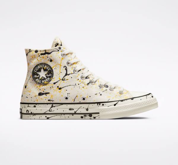 Women\'s Converse Chuck 70 Archive Paint Splatter High Tops Shoes Black | CV-930PKB