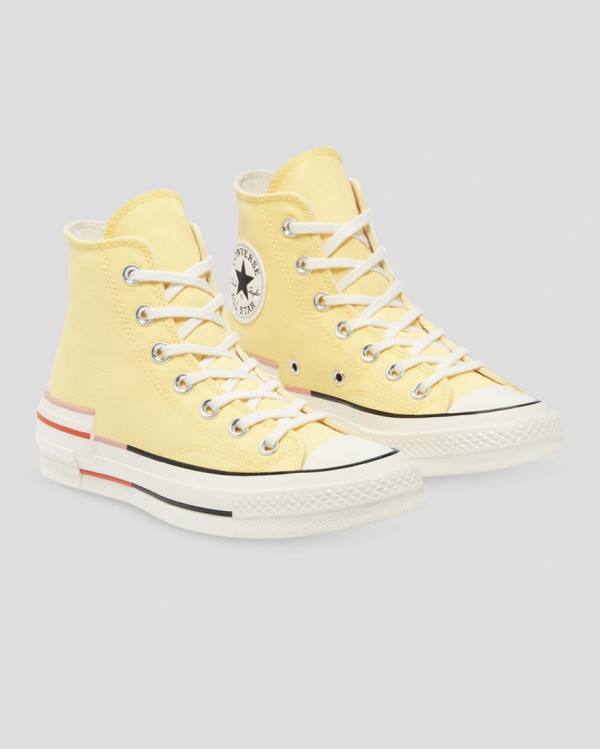 Women's Converse Chuck 70 Colour Block High Tops Shoes Yellow | CV-203QMZ