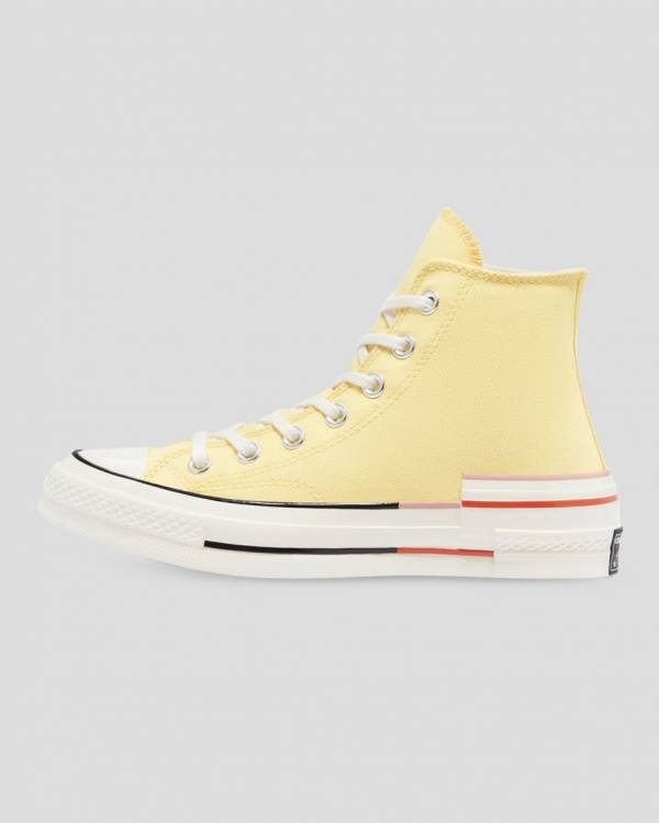 Women's Converse Chuck 70 Colour Block High Tops Shoes Yellow | CV-203QMZ