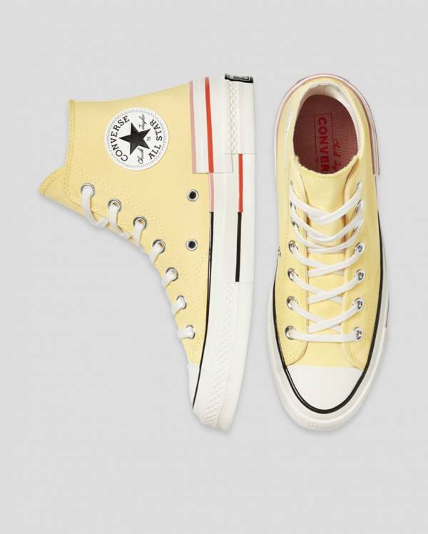 Women's Converse Chuck 70 Colour Block High Tops Shoes Yellow | CV-203QMZ