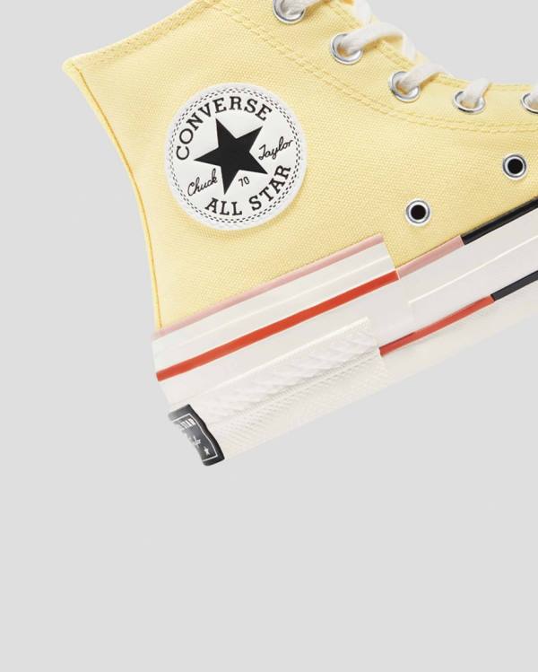 Women's Converse Chuck 70 Colour Block High Tops Shoes Yellow | CV-203QMZ