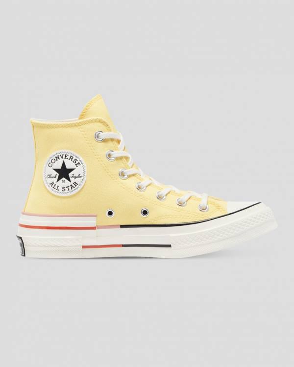 Women\'s Converse Chuck 70 Colour Block High Tops Shoes Yellow | CV-203QMZ