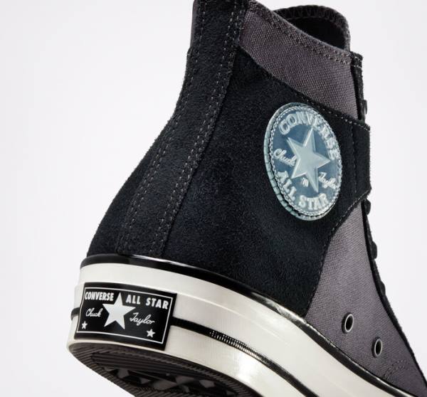 Women's Converse Chuck 70 Crafted Canvas High Tops Shoes Black / White | CV-156KNV