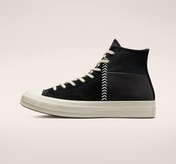 Women's Converse Chuck 70 Crafted Leather High Tops Shoes Black / Red | CV-327XNK