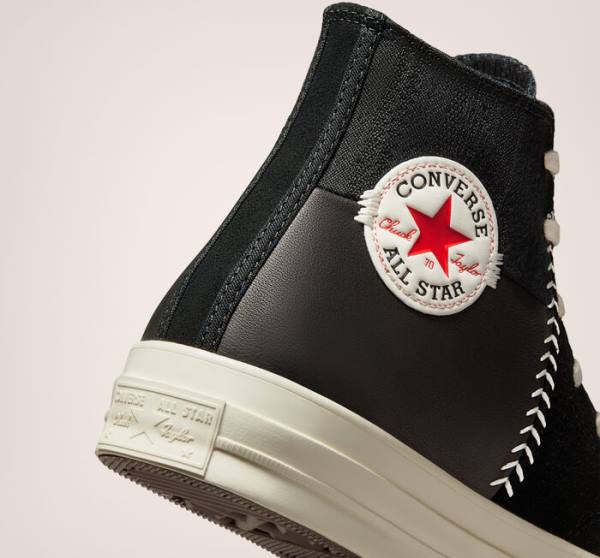 Women's Converse Chuck 70 Crafted Leather High Tops Shoes Black / Red | CV-327XNK