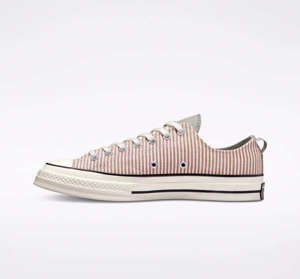 Women's Converse Chuck 70 Crafted Stripe Low Tops Shoes Olive | CV-910TXY