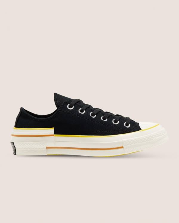 Women\'s Converse Chuck 70 Hacked Heel Low Tops Shoes Black | CV-093BKU