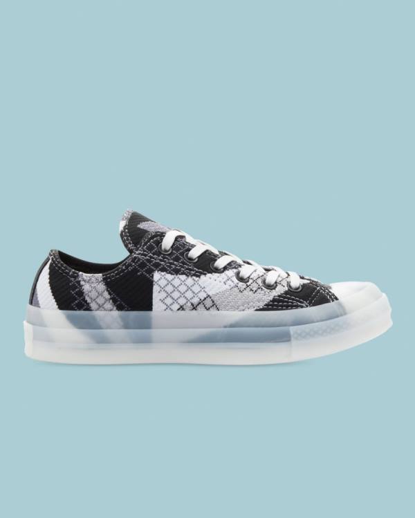 Women\'s Converse Chuck 70 Knit Print Low Tops Shoes Black | CV-293PNJ