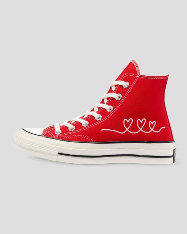 Women's Converse Chuck 70 Love Thread High Tops Shoes Red | CV-630JPN