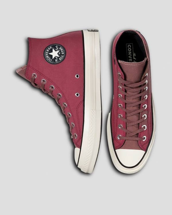 Women's Converse Chuck 70 Natural Dye High Tops Shoes Burgundy | CV-654JQO