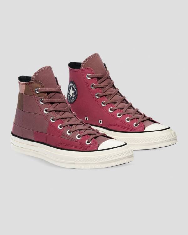 Women\'s Converse Chuck 70 Natural Dye High Tops Shoes Burgundy | CV-654JQO