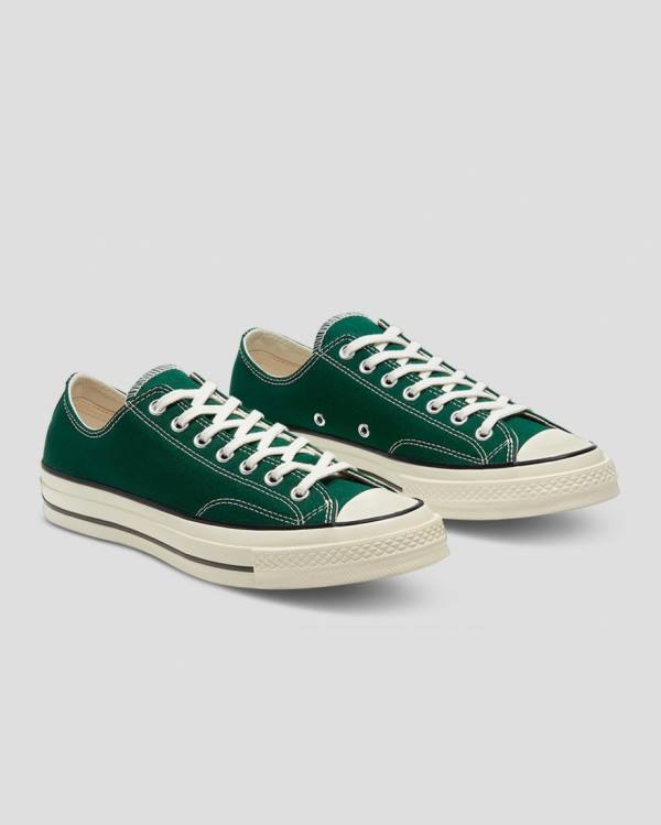 Women's Converse Chuck 70 Organic Canvas Low Tops Shoes Green | CV-287KVX