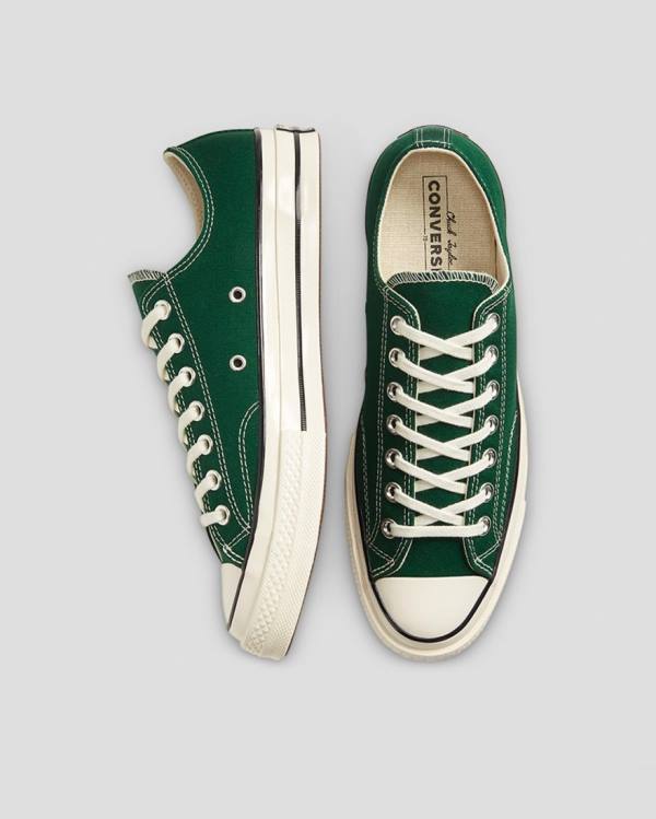 Women's Converse Chuck 70 Organic Canvas Low Tops Shoes Green | CV-287KVX