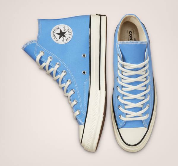 Women's Converse Chuck 70 Pastel Polyester High Tops Shoes Blue / Black | CV-876PLW