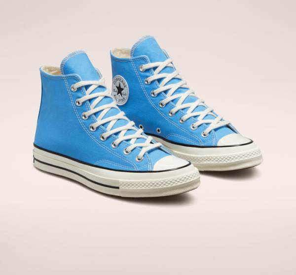 Women's Converse Chuck 70 Pastel Polyester High Tops Shoes Blue / Black | CV-876PLW