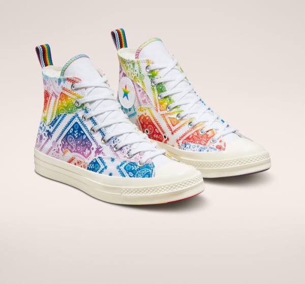 Women's Converse Chuck 70 Pride High Tops Shoes White / Red | CV-594IGR