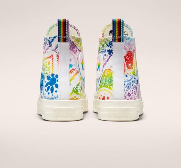 Women's Converse Chuck 70 Pride High Tops Shoes White / Red | CV-619KSA