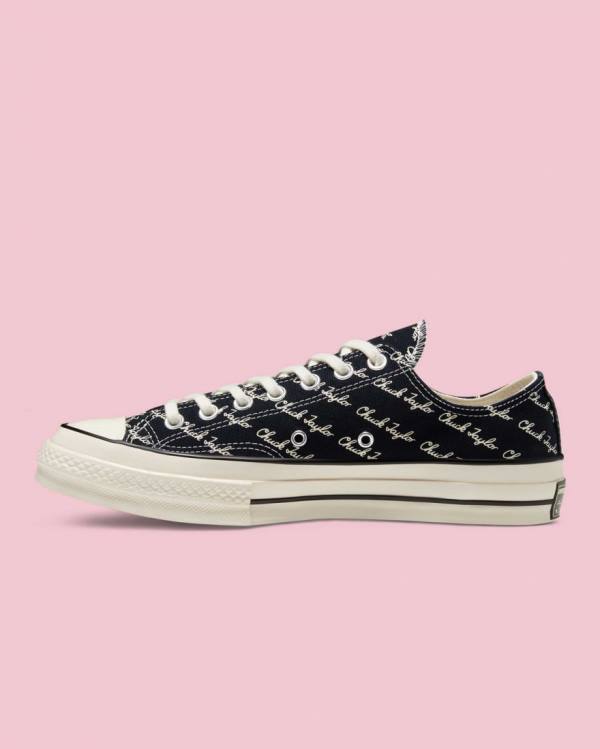 Women's Converse Chuck 70 Signature Low Tops Shoes Black | CV-260EPU