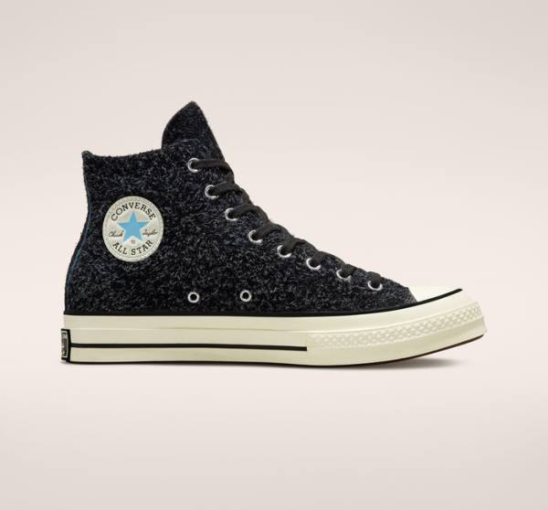 Women\'s Converse Chuck 70 Suede Seasonal Color High Tops Shoes Black | CV-785MCL