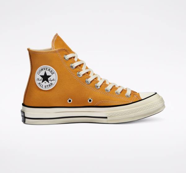 Women\'s Converse Chuck 70 Sunflower Yellow High Tops Shoes Black | CV-682WCO