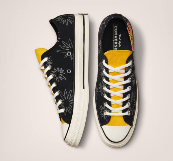 Women's Converse Chuck 70 Sunny Floral Low Tops Shoes Black | CV-602TGR