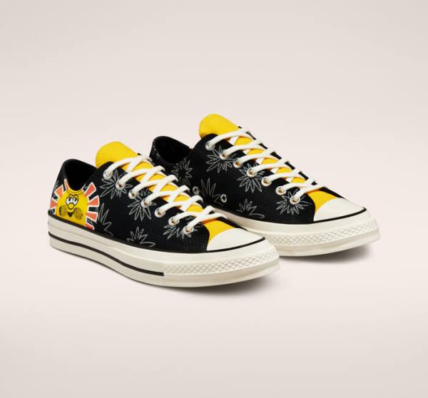 Women's Converse Chuck 70 Sunny Floral Low Tops Shoes Black | CV-602TGR