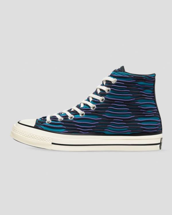 Women's Converse Chuck 70 Wavy Knit High Tops Shoes Blue | CV-124ESD