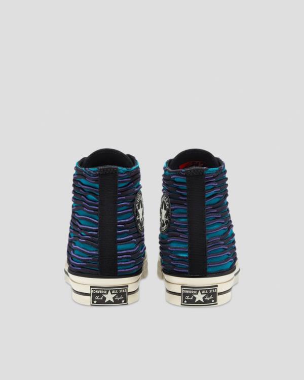 Women's Converse Chuck 70 Wavy Knit High Tops Shoes Blue | CV-124ESD