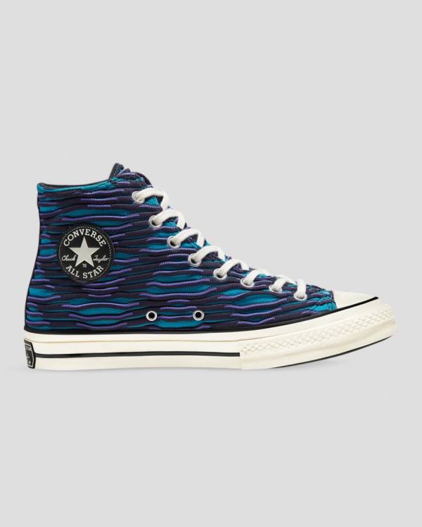 Women\'s Converse Chuck 70 Wavy Knit High Tops Shoes Blue | CV-124ESD