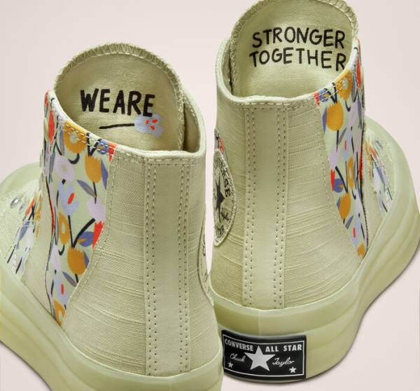 Women's Converse Chuck 70 We Are Stronger Together High Tops Shoes Olive / Black | CV-630KMN