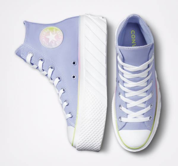 Women's Converse Chuck Taylor All Star 2X Lift Platform Pastel Gradient High Tops Shoes Blue / White | CV-216BPU