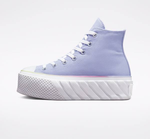 Women's Converse Chuck Taylor All Star 2X Lift Platform Pastel Gradient High Tops Shoes Blue / White | CV-231FOJ