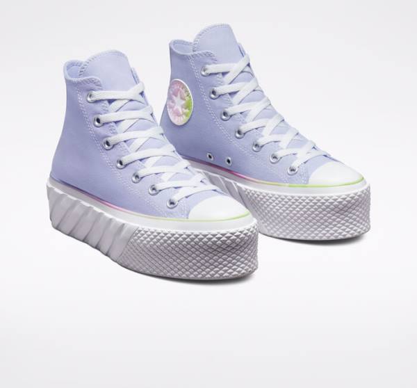 Women's Converse Chuck Taylor All Star 2X Lift Platform Pastel Gradient High Tops Shoes Blue / White | CV-231FOJ